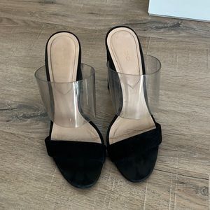 ALDO BLACK & CLEAR HEEL